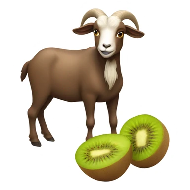 Brown goat with a kiwi sticker