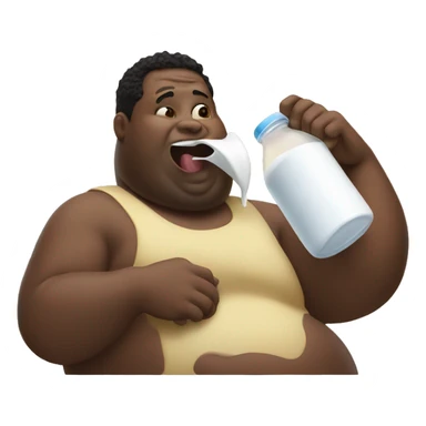 Fat black guy chugging milk sticker