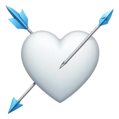 Corazón blanco flechado  sticker