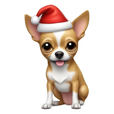 Chihuahua with a Santa hat sticker