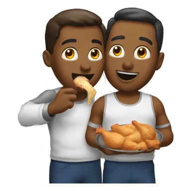 costco guys eating a chicken bake sticker