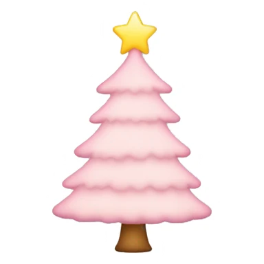 pastel pink christmas tree with lights sticker
