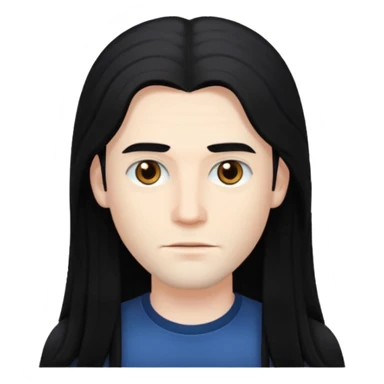 человек мужчина с бледной кожей и прической длинных волос чорных sticker