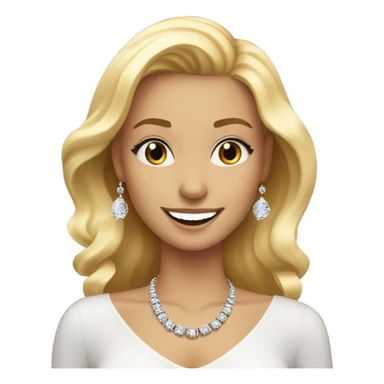 blonde girls smiling with jewelry and happy new year 2025 sticker