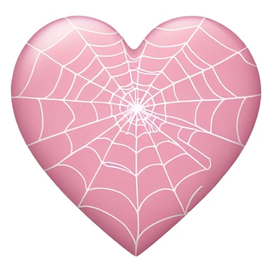 light pink heart, spiderweb  sticker