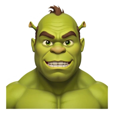 The pumped-up Shrek sticker