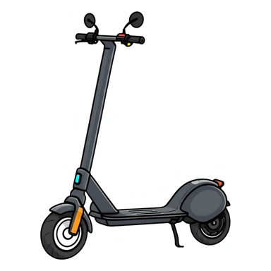 sleek electric scooter with charging port sticker