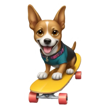 Dog riding skateboard sticker