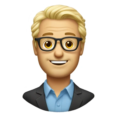 Un homme blond avec des lunettes promènent son berger australien  sticker