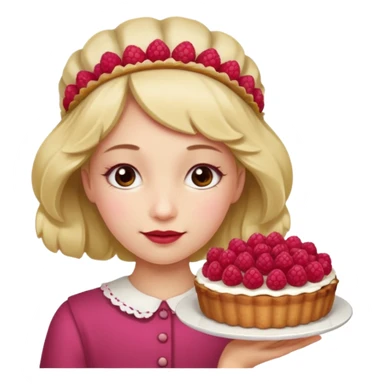 Raspberry torte human full body and legs girl with a raspberry barrette on her head sticker
