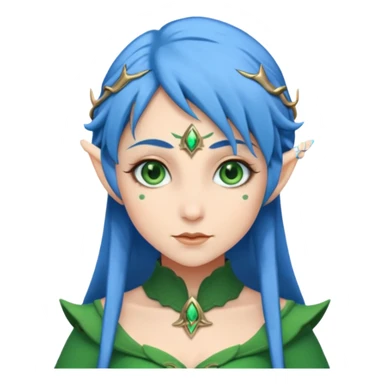 elf woman with blue hair sticker