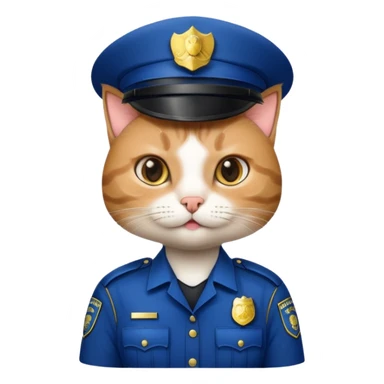 cat police officer sticker