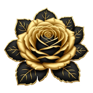 Black and gold rose sticker