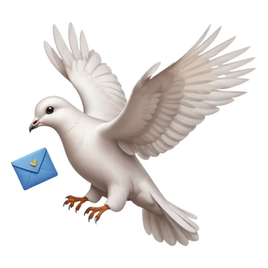 a dove flies with a letter in its paws sticker