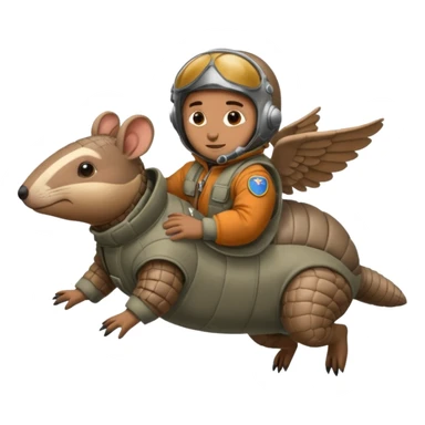 Man flying in the sky of armadillos sticker