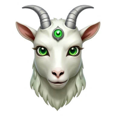 A Goat head in the terminator style green eye sticker