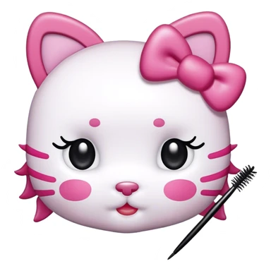 HELLO KITTU sanrio with mascara spoolie sticker