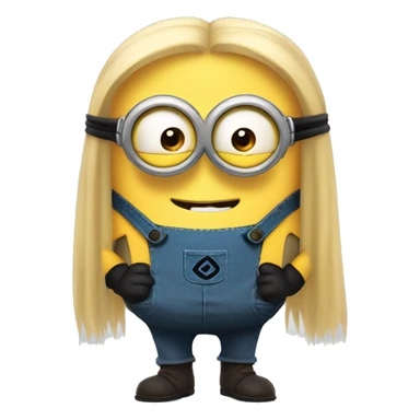 Despicable 4 character mega minion with long light brow hair sticker