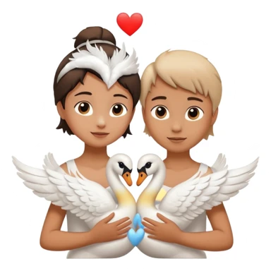 Two swan making a heart 💗 a girl and a boy sticker