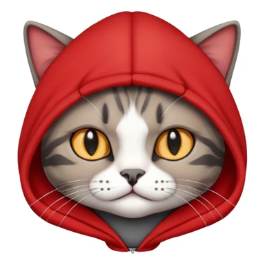 Cat with a red and black hoodie  sticker