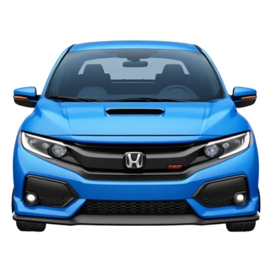 2023 honda civic blue with black hood lowered sticker