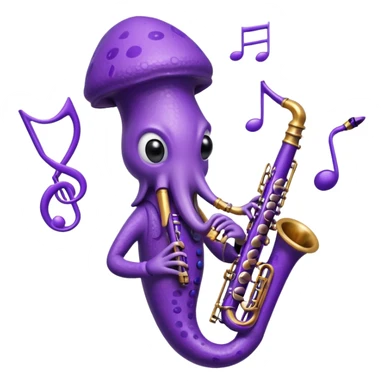 A full sized squid playing clarinet sticker