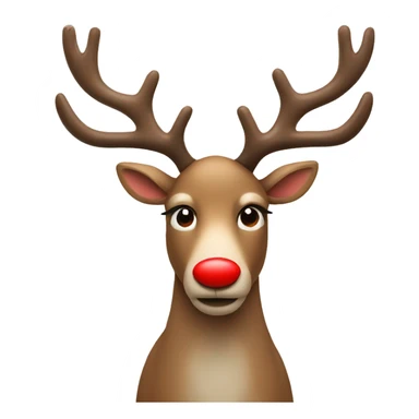 reindeer with a red nose sticker