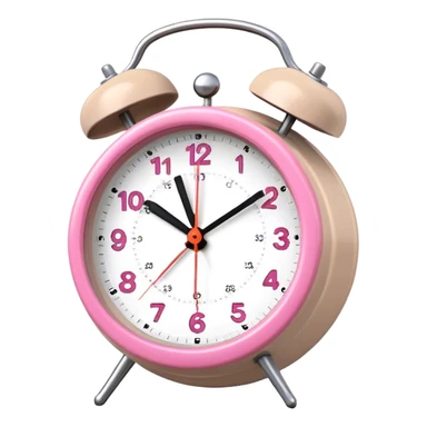 Beige and pink alarm clock sticker