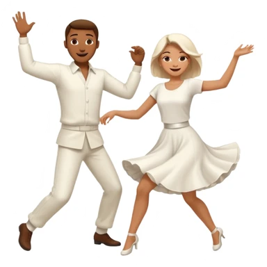 Man and woman dancing white sticker