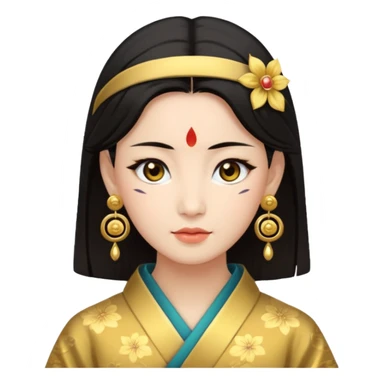 ancient japanese woman with earrring sticker