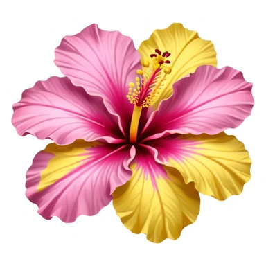 yellow and pink hibiscus flower sticker