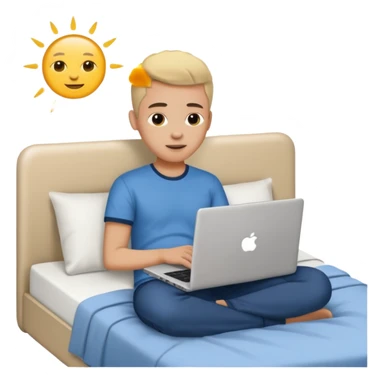 laptop working in bed sticker