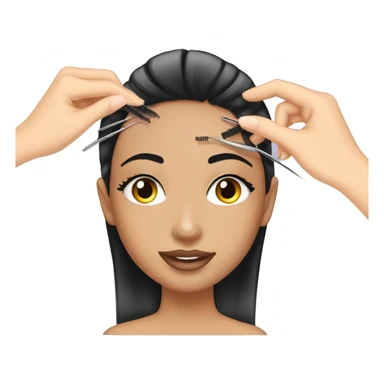 girl getting her eyelashes extensions done  sticker