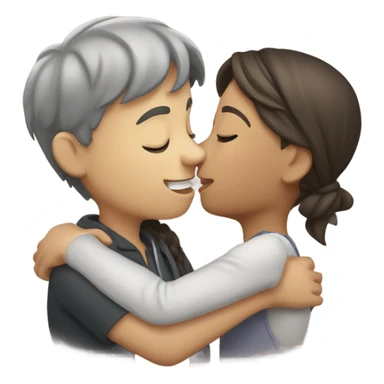 Girl kissing boy sticker