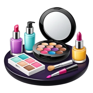 Productos de skincare aesthetic y maquillaje muchos productos en una mesa sticker