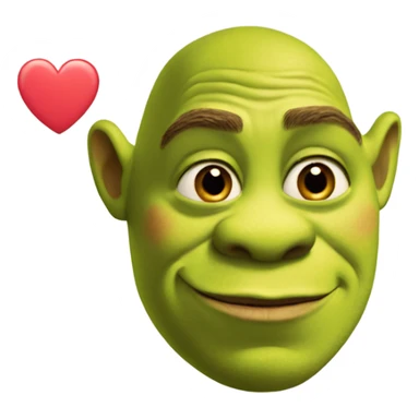 Shrek with love heart eyes sticker