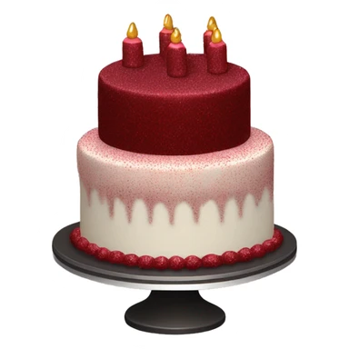 a dark red velvet glittery cake  sticker