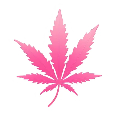 Pink weed leaf  sticker