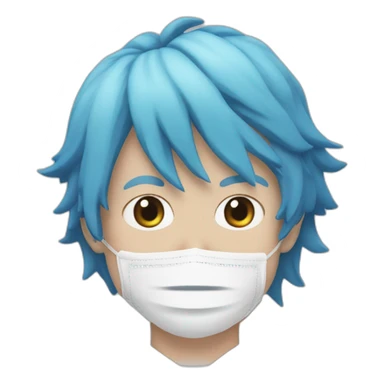 Satoru Gojo with blue hairs and eyes mask sticker