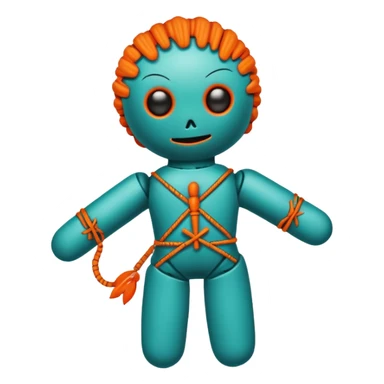 teal and orange voodoo doll sticker