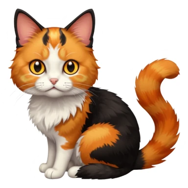 A calico cat with half its face ginger and the other half black sticker