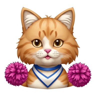 cheerleader cat with pom pom sticker