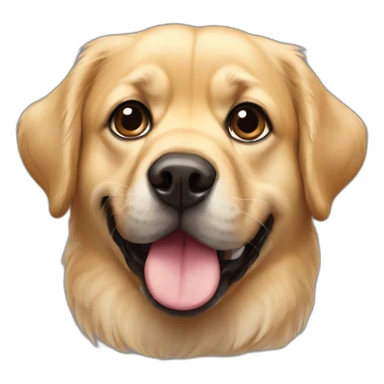 golden retriever with a pug face sticker
