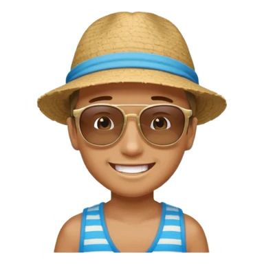 boy  at beach sticker