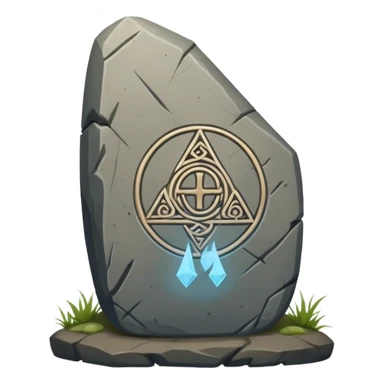 rune stone with mystical symbols sticker