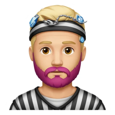 blonde tattooed bearded male prisoner sticker