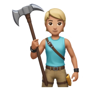 Fortnite skin holding pickaxe  sticker