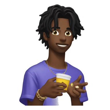 playboi carti with lean in his hand sticker