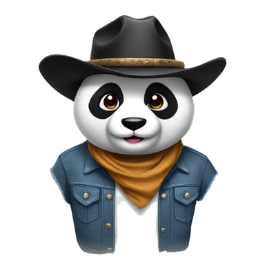 Panda with cowboy hat sticker