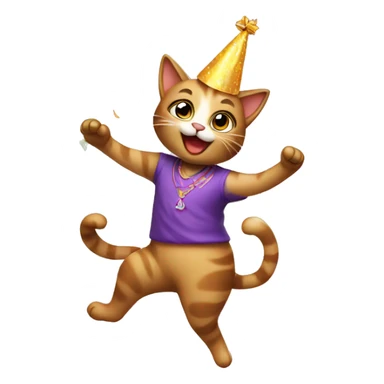 dancing cat birthday sticker